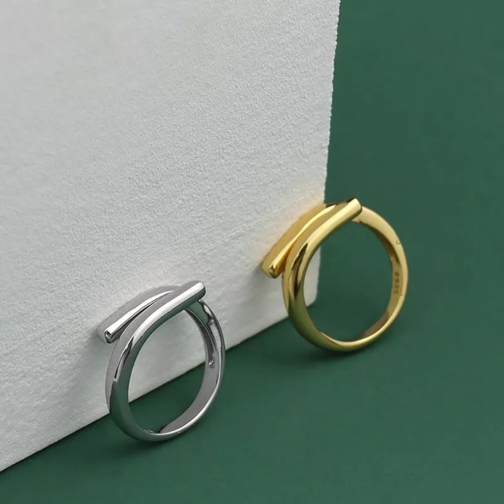 NEW Unisex‎ 18k Yellow Gold Vermeil Sterling Silver Adjustable Ring